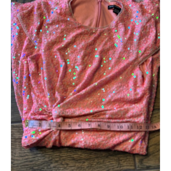Maggy London Coral‎ Sequin Twist Front Cap Sleeve Cocktail Dress - Picture 5 of 9